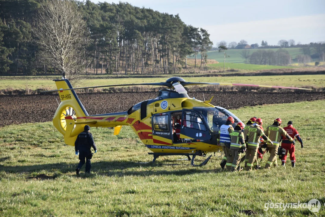 Wypadek na DW 434 Gostyń - Kunowo