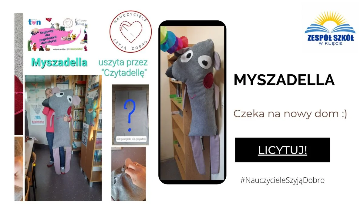 W Zespole Szkół w Klęce nauczycielki uszyły maskotki - giganty. Każdy może je dzisiaj wylicytować