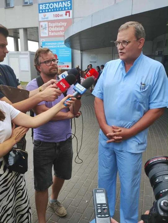 Protest przed Szpitalem Powiatowym w Jarocinie