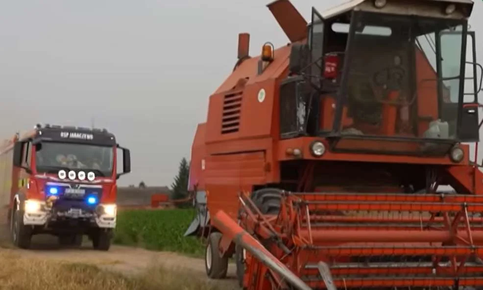 Pożar kombajnu w Goli w gminie Jaraczewo