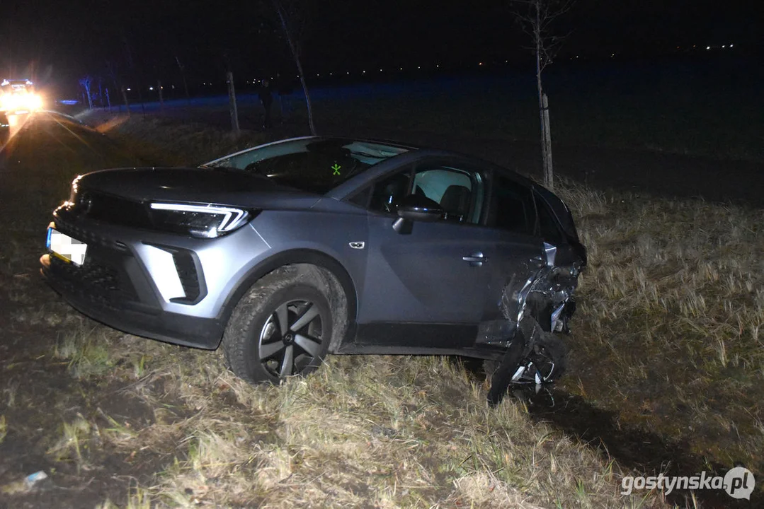 Zderzenie samochodów osobowych na trasie Krobia - Pudliszki