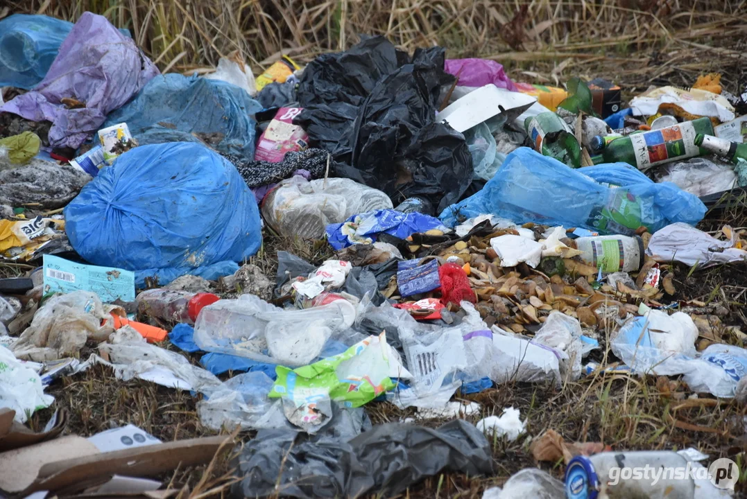 Wyrzucone śmieci przy drodze Chumiętki-Żytowiecko