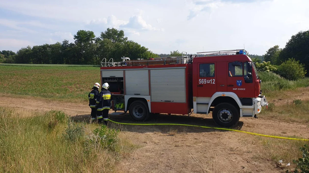 Pożar trawy w Kuźni