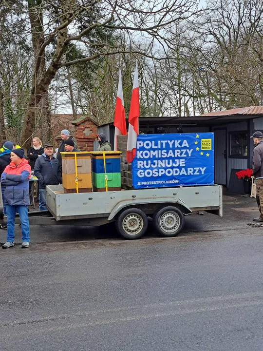 Protest rolników, myśliwych i pszczelarzy w Jarocinie 20 lutego 2024