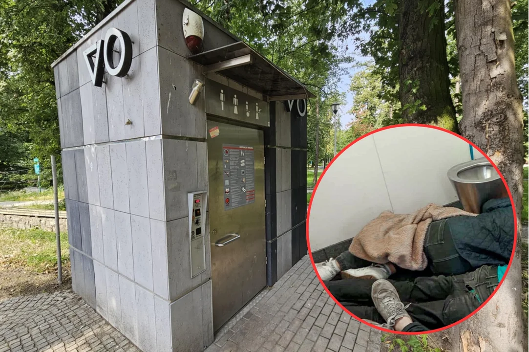 Libacja alkoholowa w toalecie miejskiej w Pleszewie?