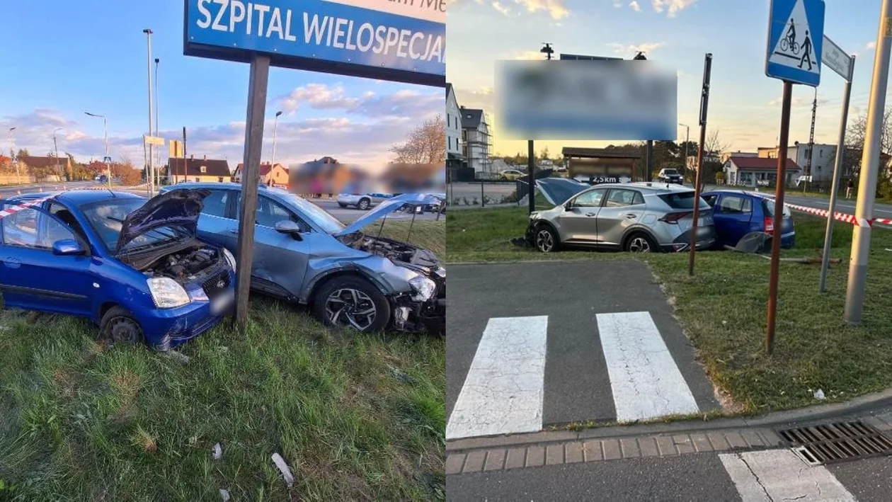 Policyjny radiowóz z Krotoszyna rozbity w Miliczu. Jedna osoba trafiła do szpitala