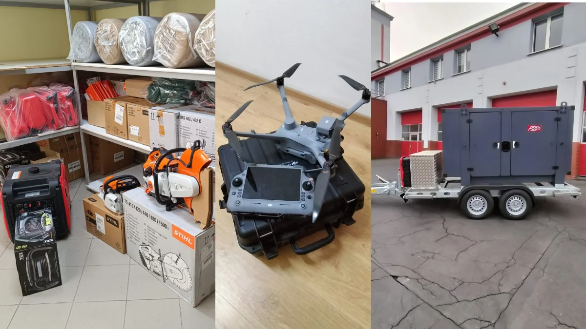 Strażacy dostali sprzęt do walki nie tylko z pożarami i ekstremalną pogodą. Od agregatu, przez drony po kamizelki kuloodporne - Zdjęcie główne