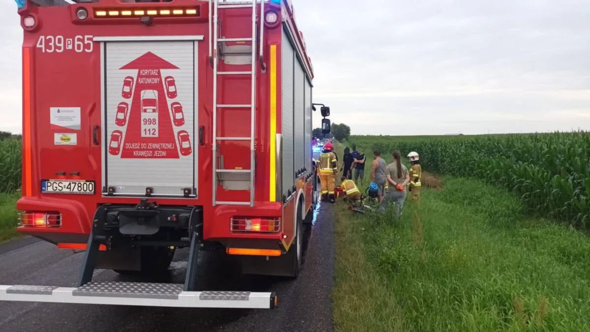 Potrącenie rowerzystki przez ciężarówkę na trasie Piaski-Pogorzela