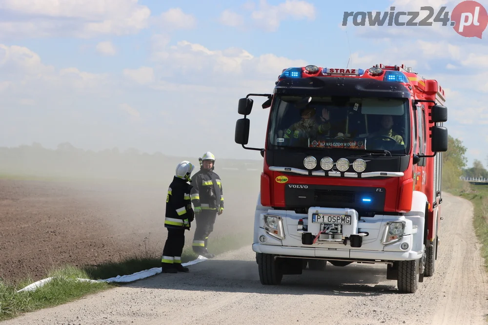 Pożar w lesie pomiędzy Zieloną Wsią a Dębnem Polskim