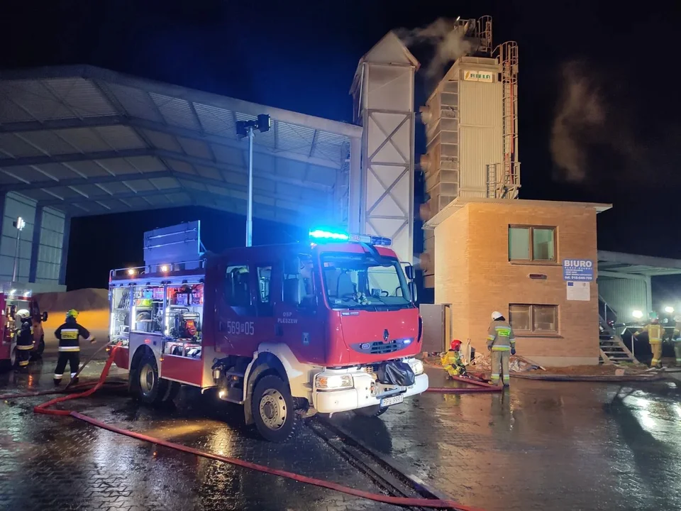 Pożar w suszarni kukurydzy w Borucinie