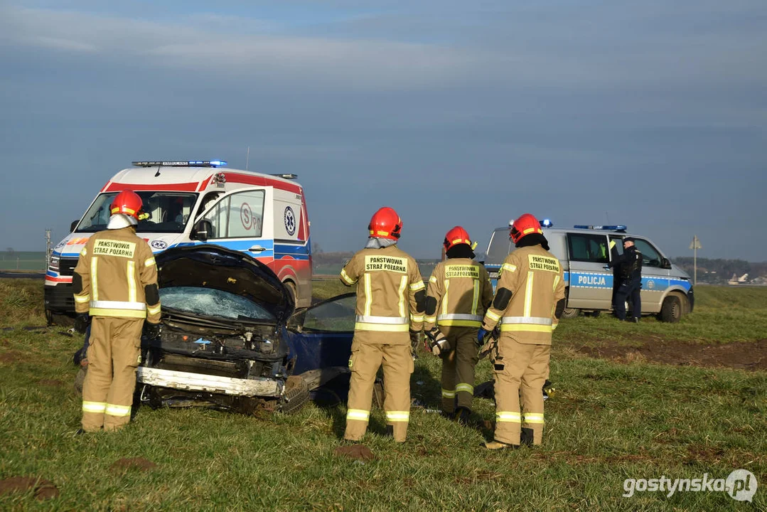 Wypadek na DW 434 Gostyń - Kunowo