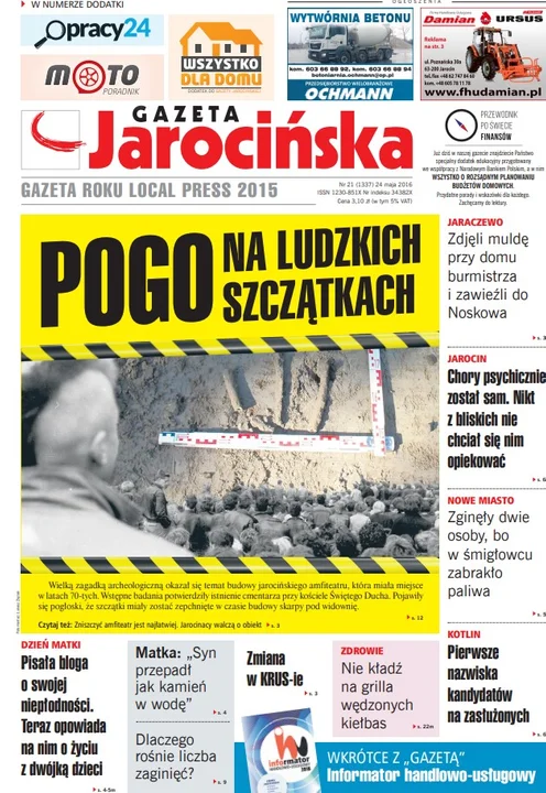 Jedynka Gazety Jarocińskiej z 2016