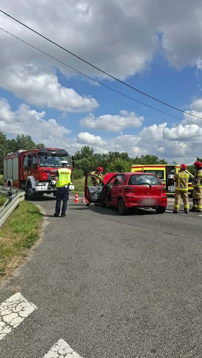 Zderzenie samochodów w Fabianowie