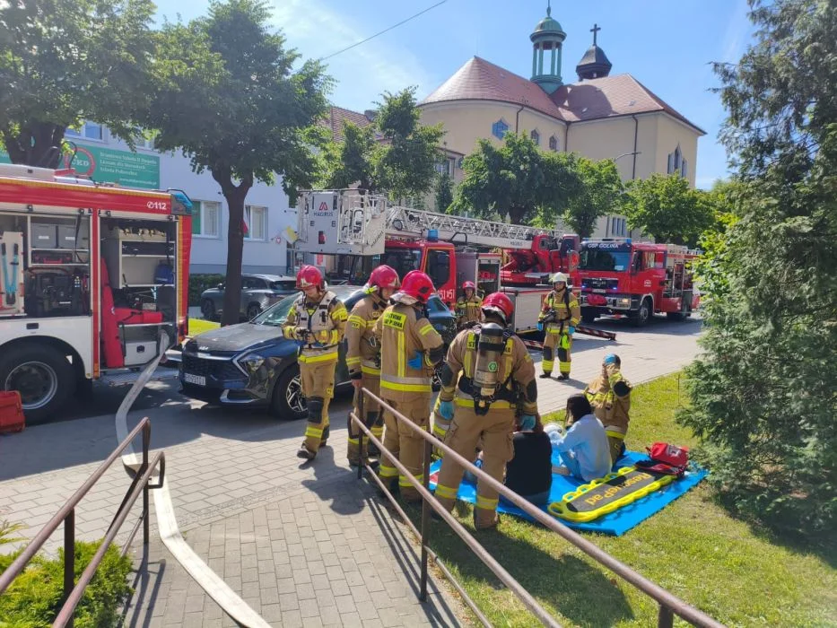Straż pożarna w Urzędzie Skarbowym w Jarocinie