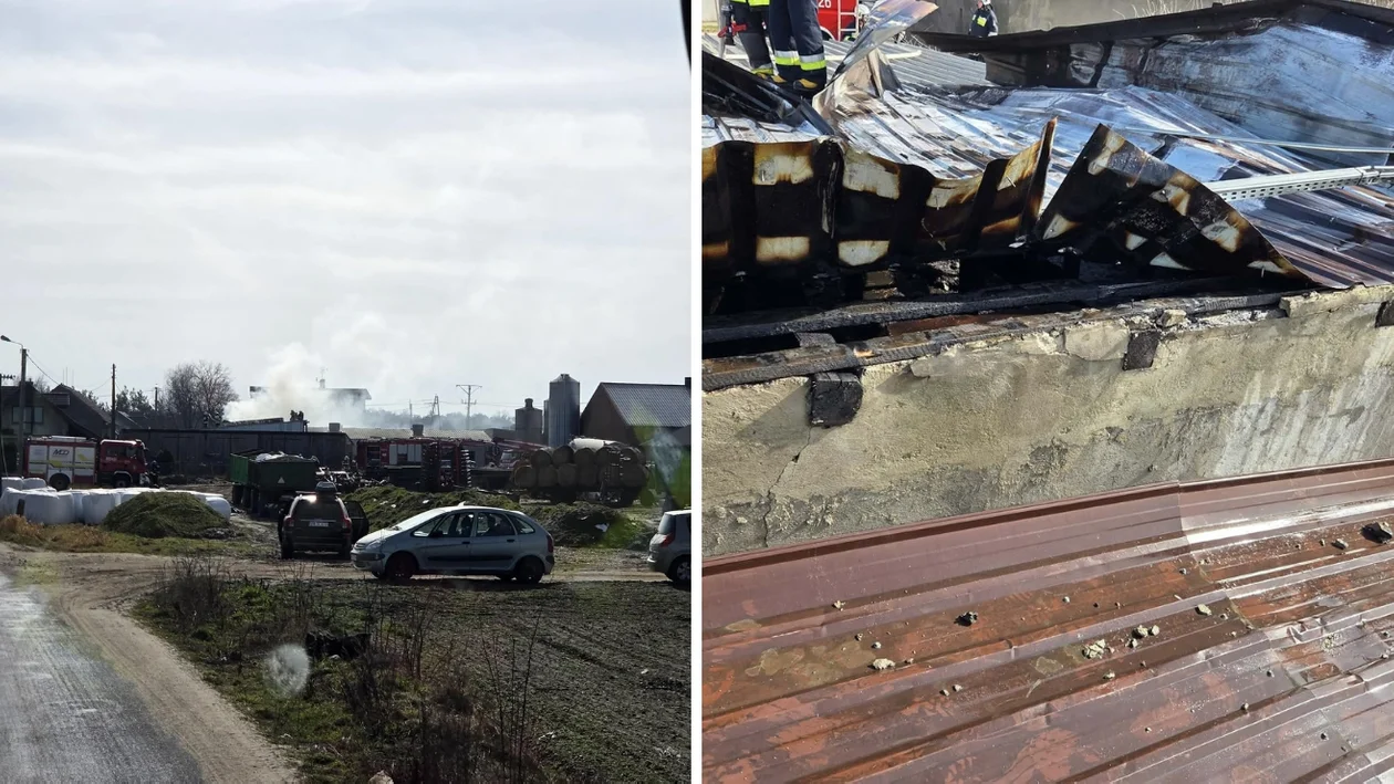 Pożar budynku inwentarskiego w gminie Zduny. Właściciel poparzony podczas próby gaszenia ognia