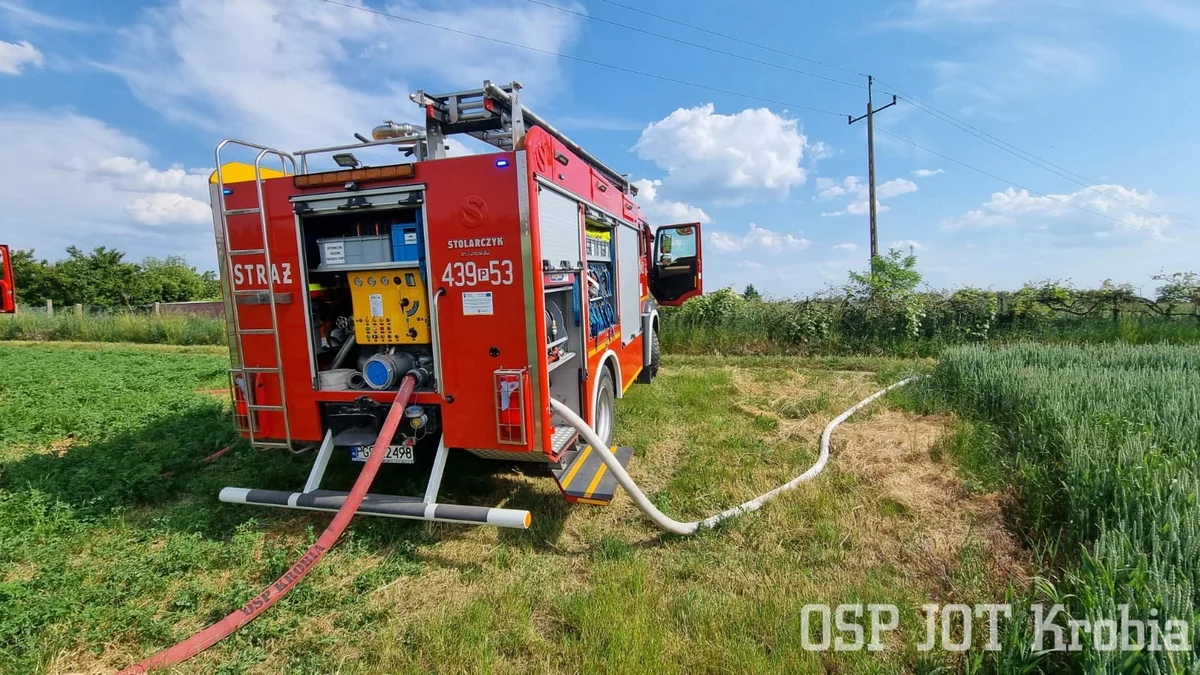 Pożar na prywatnej posesji w Krobi