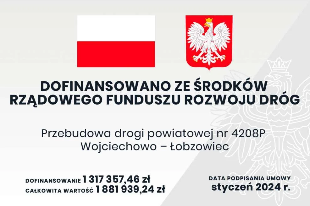 Przebudowa drogi powiatowej Wojciechowo - Łobzowiec