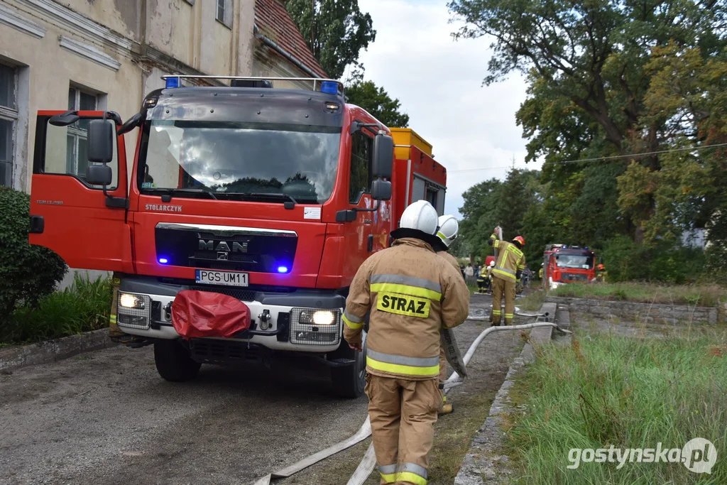 Pożar w zabytkowym pałacu w Wydawach, gm. Poniec