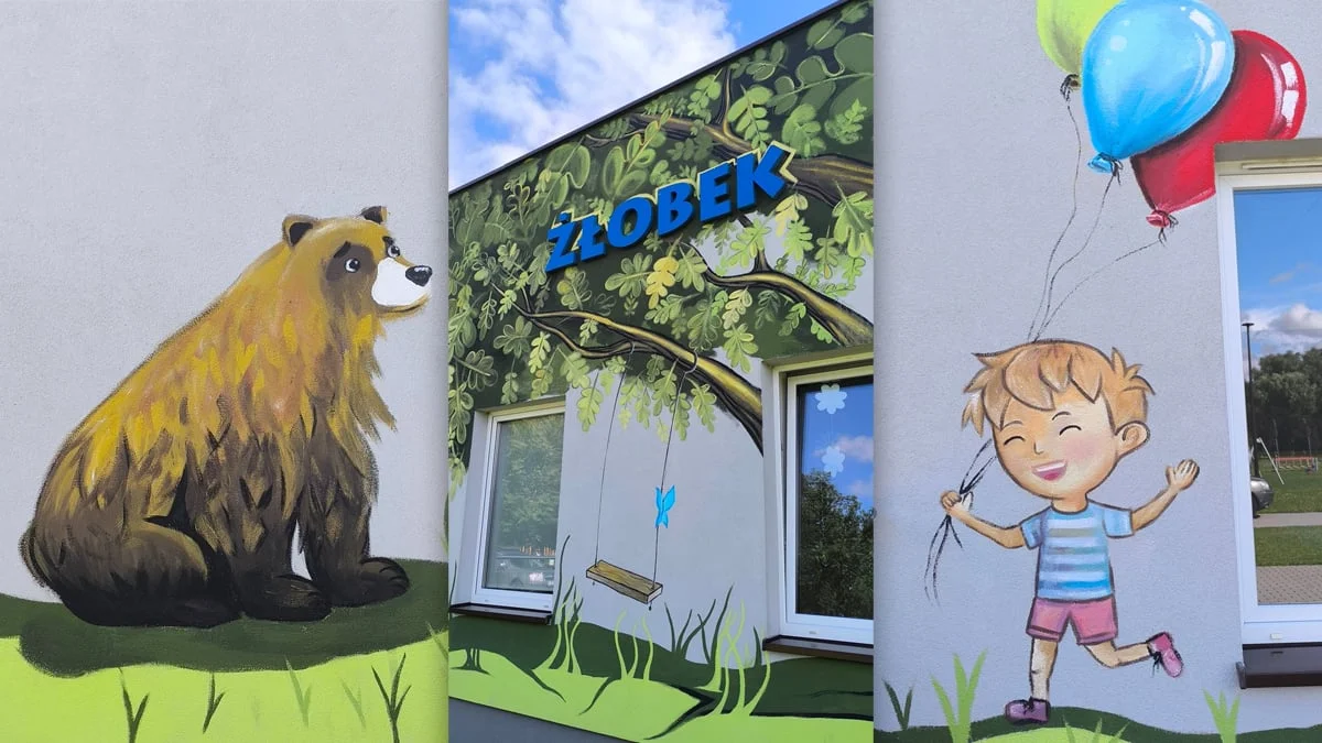 Nowy mural powstał na budynku Przedszkola Samorządowego w Karolewie (gm. Borek Wlkp.)
