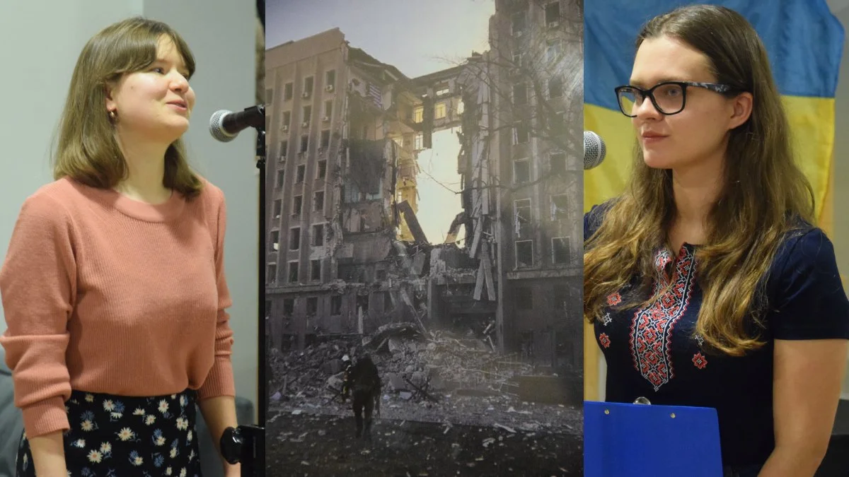 Wystawa fotograficzna w GOK Hutnik z okazji II rocznicy wybuchu wojny na Ukrainie. Daria i Anastazja mówią: "Dlatego jesteśmy tutaj" - Zdjęcie główne