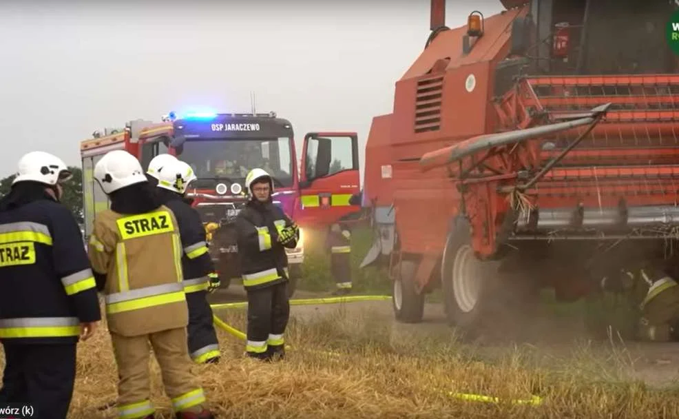 Pożar kombajnu w Goli w gminie Jaraczewo
