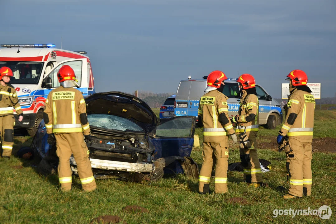 Wypadek na DW 434 Gostyń - Kunowo