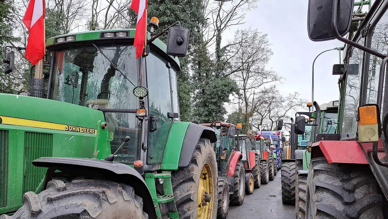 Protest rolników, myśliwych i pszczelarzy w Jarocinie 20 lutego 2024