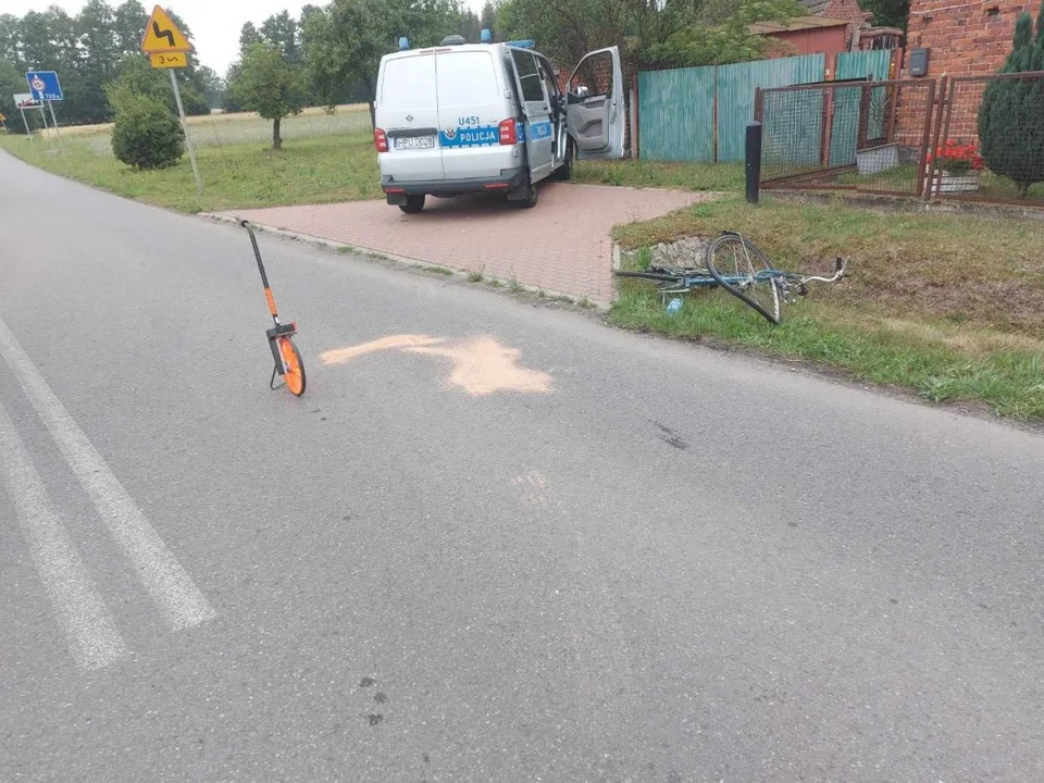 Potrącenie rowerzysty w Ludwinowie