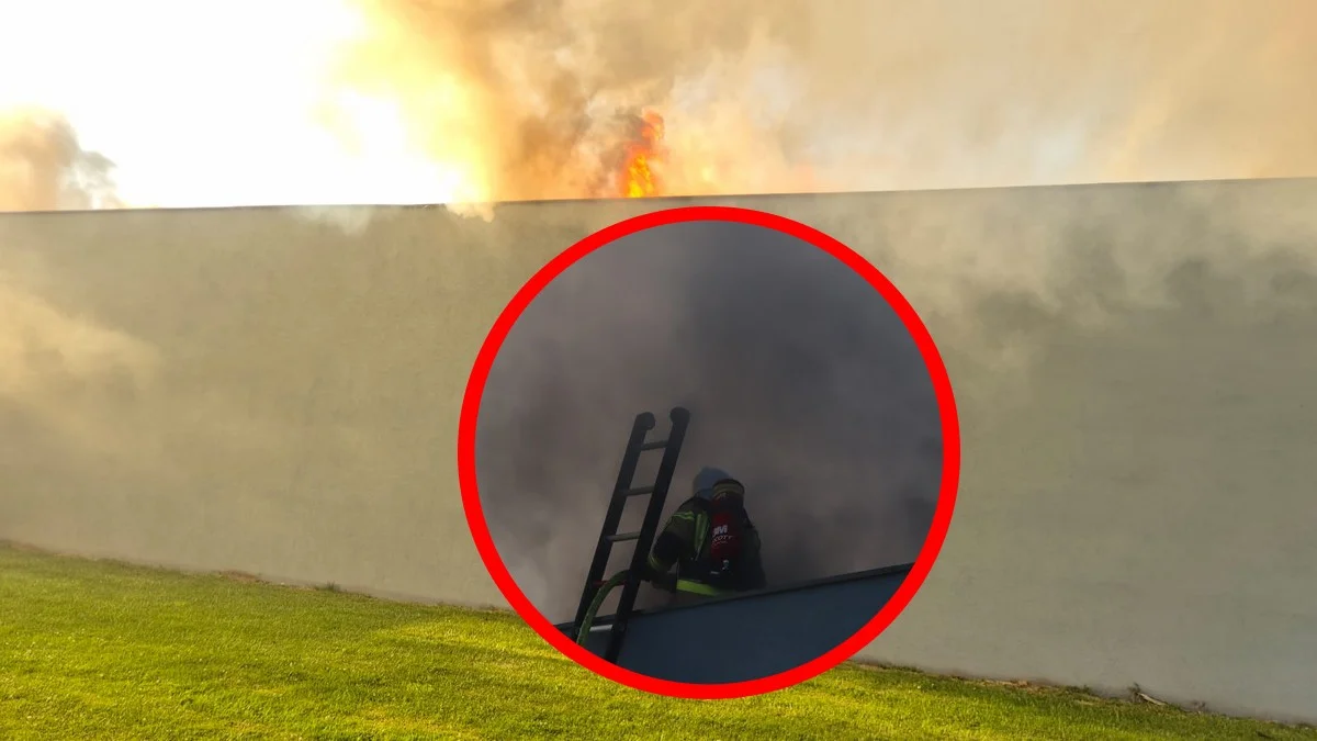 Pożar w lakierni w Dębnie Polskim