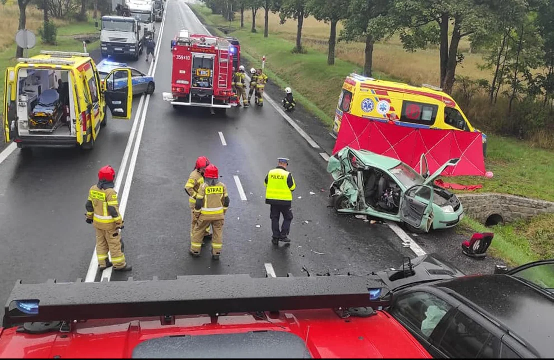 Tragiczny wypadek w Radomierzu. Nie żyją 2 osoby. Uczestnicy również z powiatu gostyńskiego - Zdjęcie główne