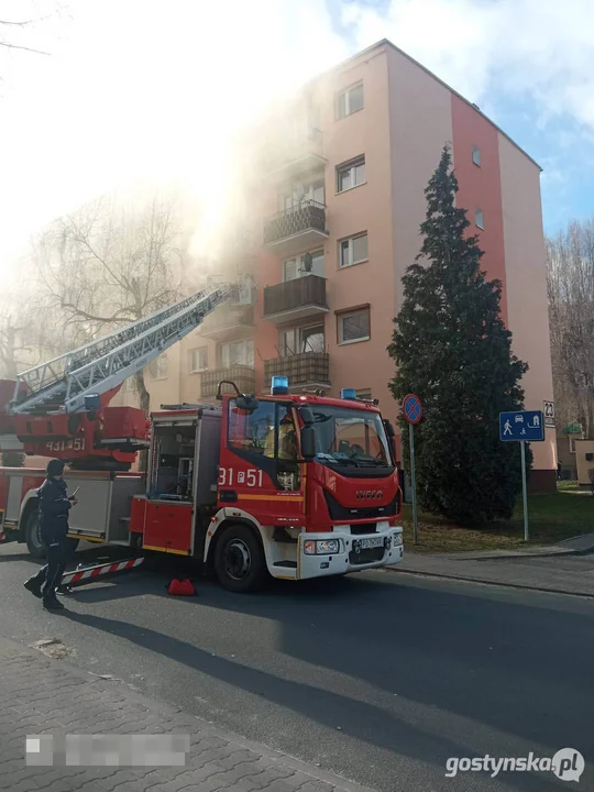 Pożar mieszkania na osiedlu w Gostyniu