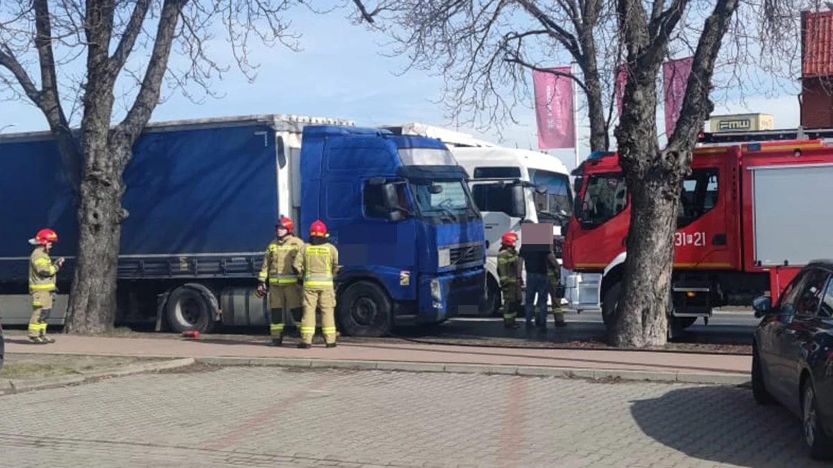 Zapalenie się ciężarówki w Gostyniu