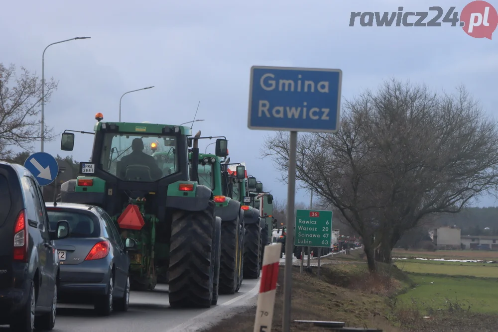 Rolnicy przejechali z gminy Miejska Górka do Rawicza i z powrotem