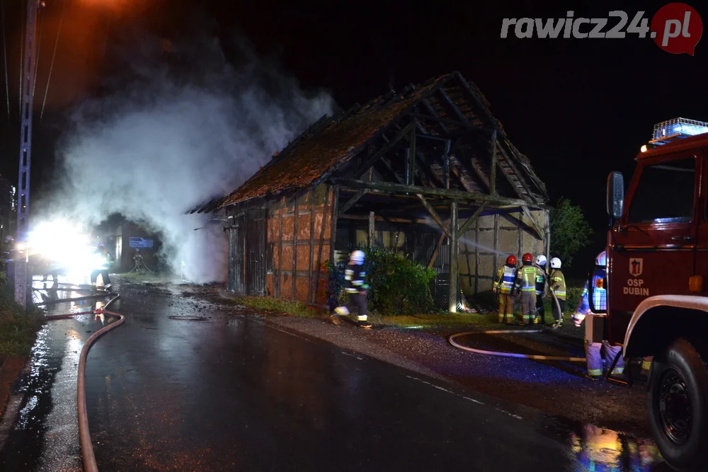 Pożar stodoły w Dubinie