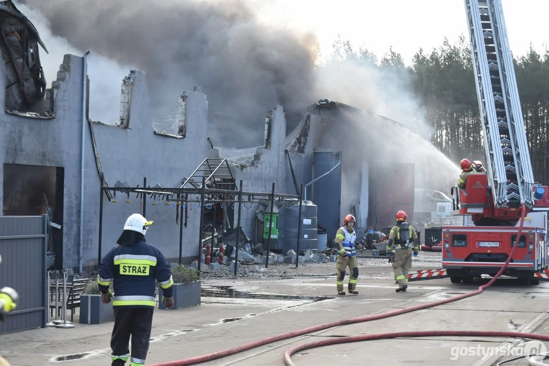 Pożar na stacji demontażu pojazdów w Śmiłowie