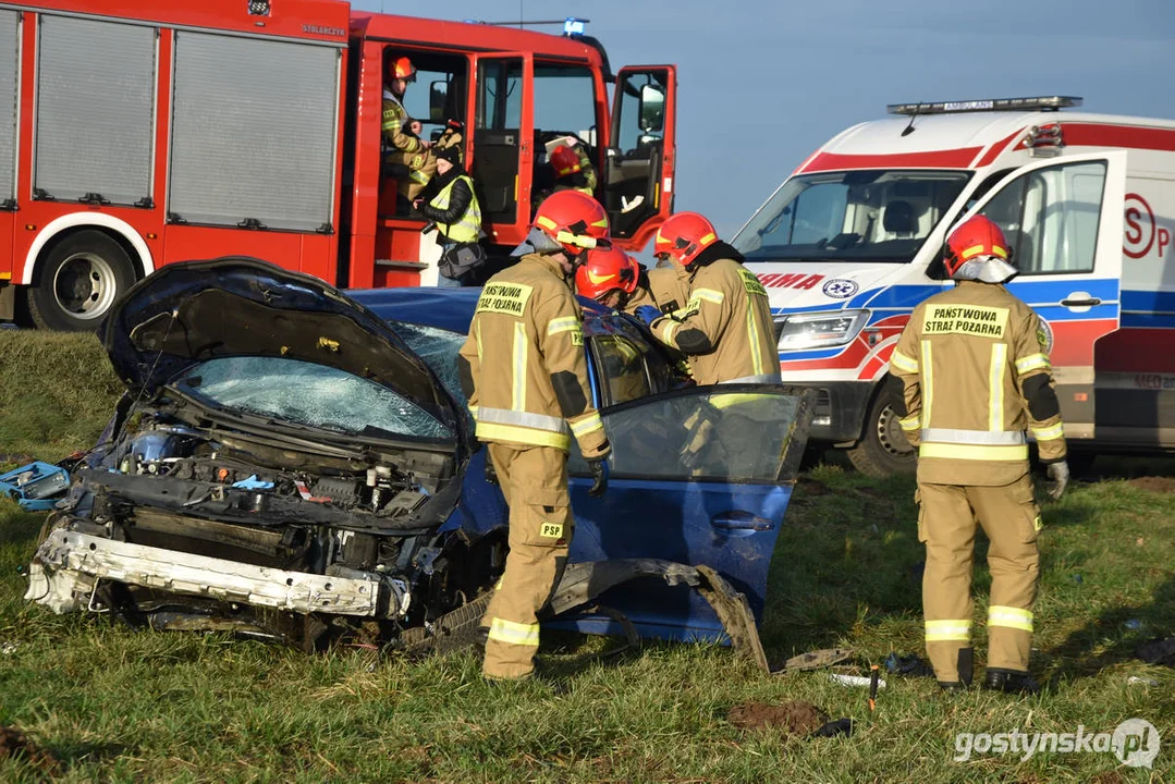 Wypadek na DW 434 Gostyń - Kunowo