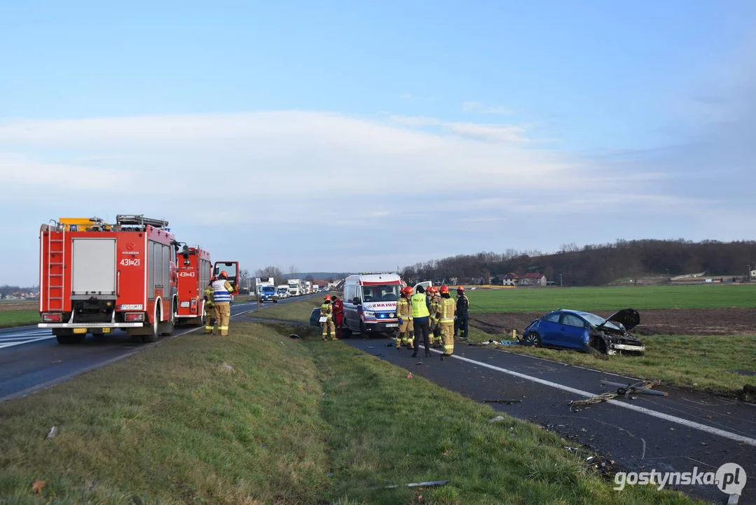 Wypadek na DW 434 Gostyń - Kunowo