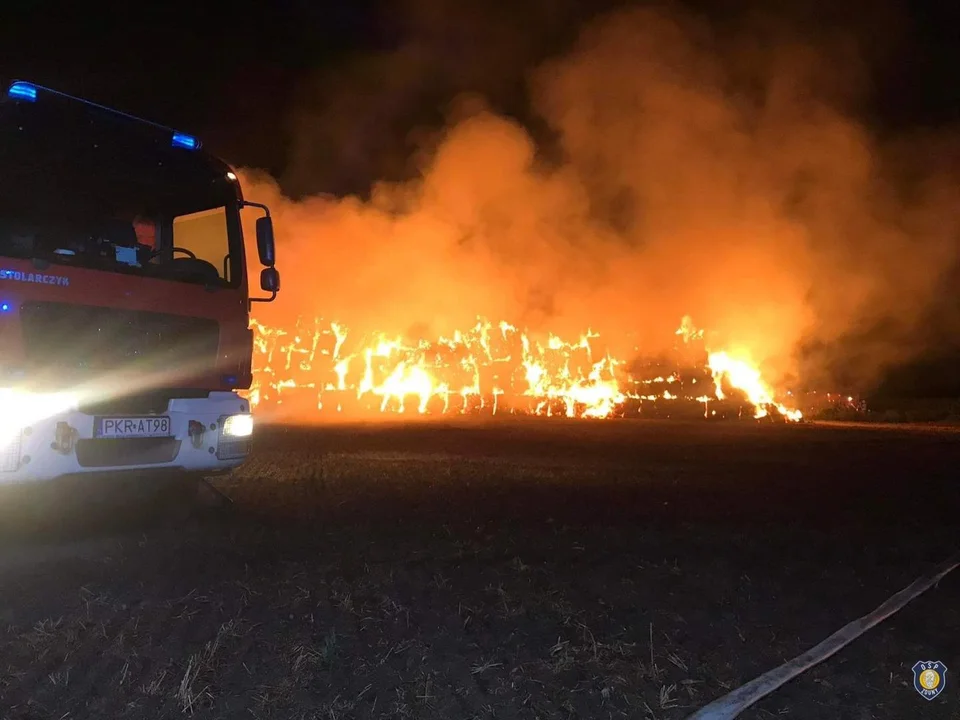 Pożar stogu w Konarzewie