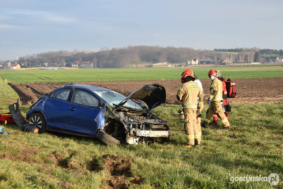 Wypadek na DW 434 Gostyń - Kunowo