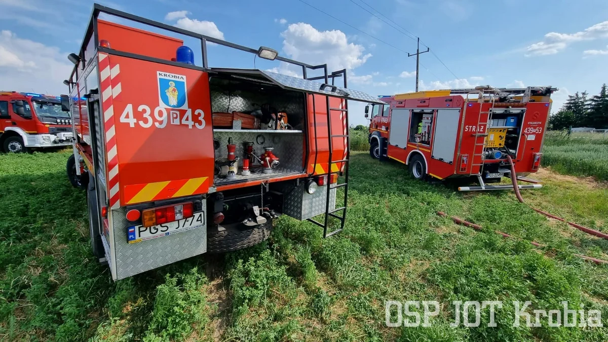 Pożar na prywatnej posesji w Krobi