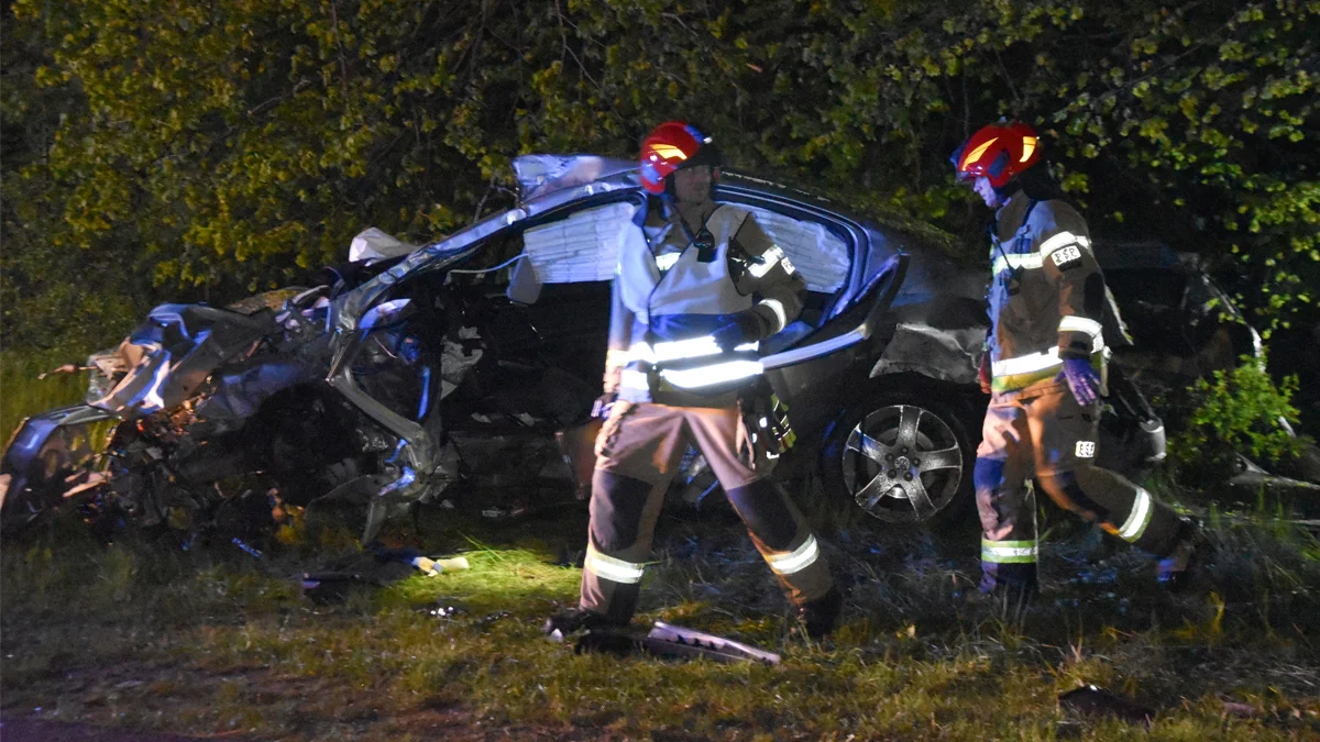 Wypadek śmiertelny na drodze Pogorzela - Gumienice