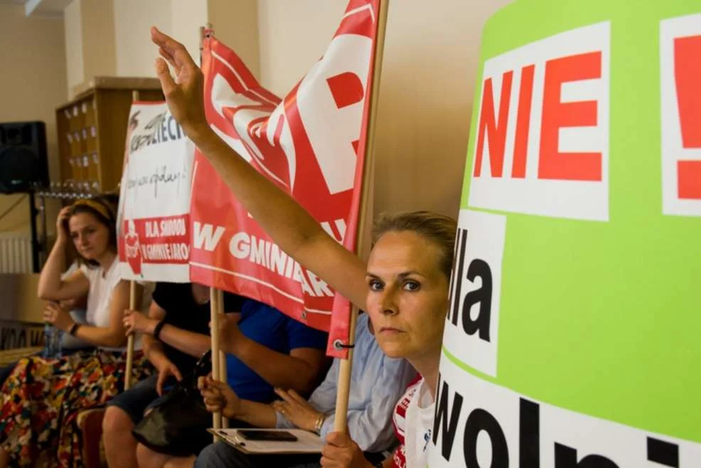 Protest w czasie sesji Rady Miejskiej w Jarocinie