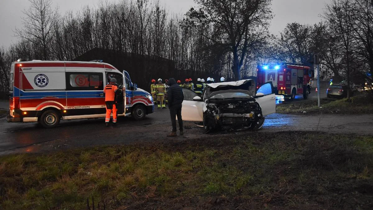 Zderzenie trzech osobówek na trasie Gostyń-Poniec. Jednym z aut podróżowała dwójka dzieci - Zdjęcie główne