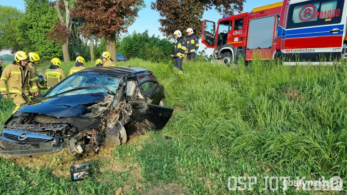 Kolizja drogowa w gminie Krobia