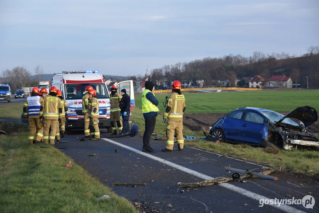 Wypadek na DW 434 Gostyń - Kunowo