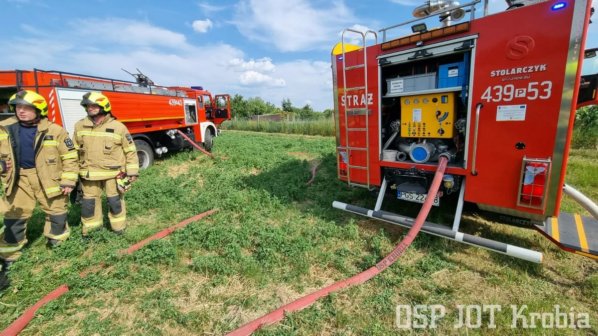 Pożar na prywatnej posesji w Krobi