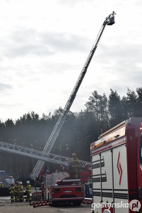 Pożar na stacji demontażu pojazdów w Śmiłowie