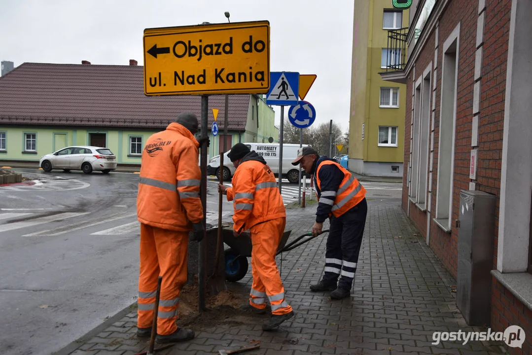 Objazdy w Gostyniu. Remont Skrzyżowania ulicy Europejskiej z ul. Nad Kanią