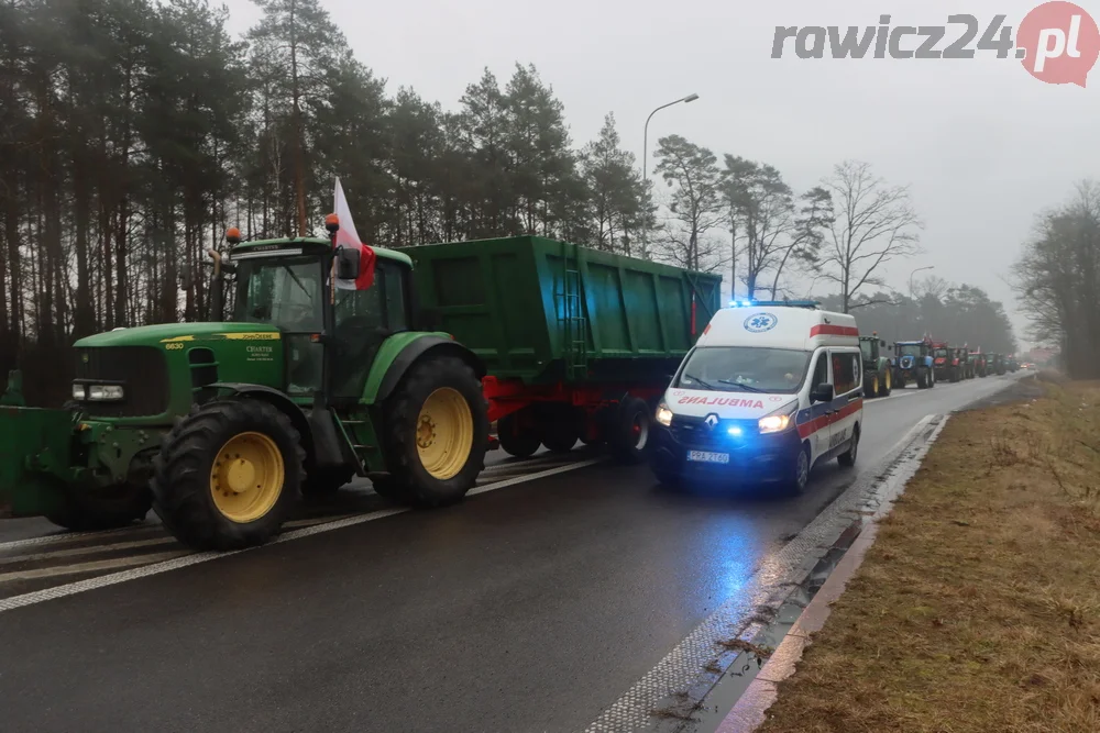 Protest rolników w okolicy Załęcza i na S5