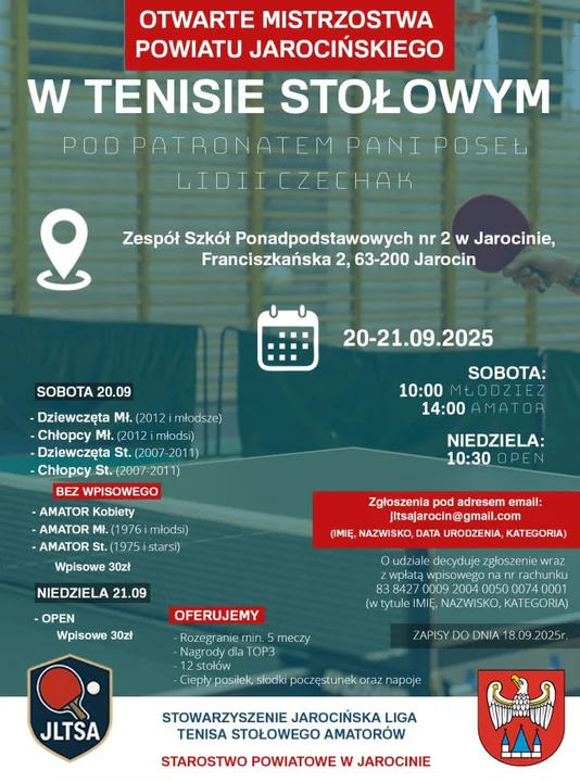 Mistrzostwa Powiatu Jarocińskiego w tenisie stołowym